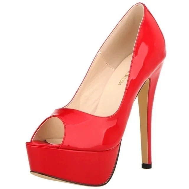 Peep-Toe Platform Stiletto Heels - Luzilly Bridal & Apparel