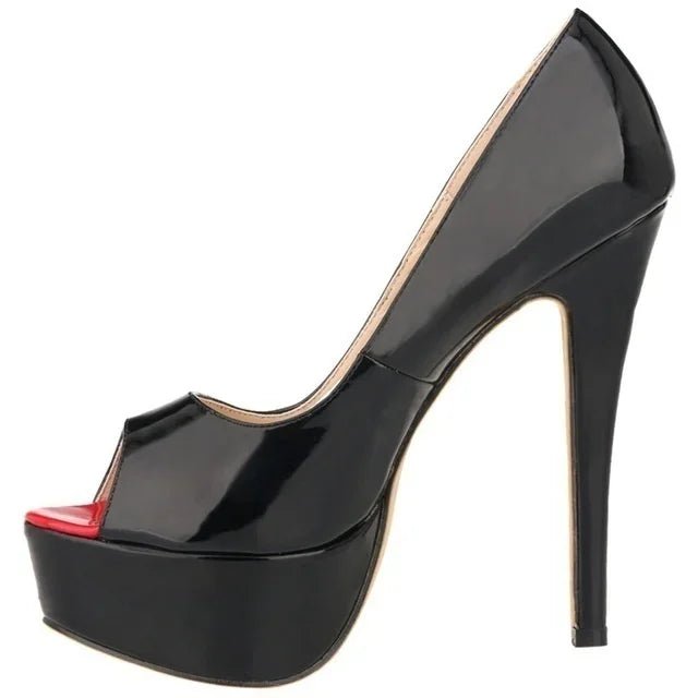 Peep-Toe Platform Stiletto Heels - Luzilly Bridal & Apparel