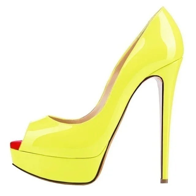 Peep-Toe Platform Stiletto Heels - Luzilly Bridal & Apparel