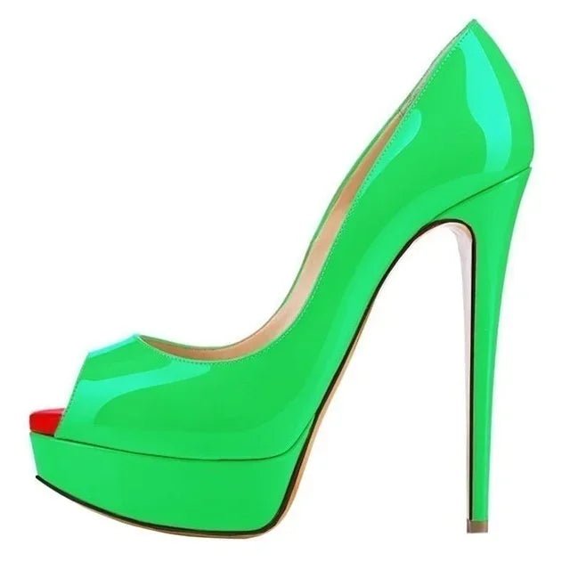 Peep-Toe Platform Stiletto Heels - Luzilly Bridal & Apparel