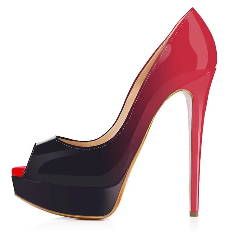 Peep-Toe Platform Stiletto Heels - Luzilly Bridal & Apparel