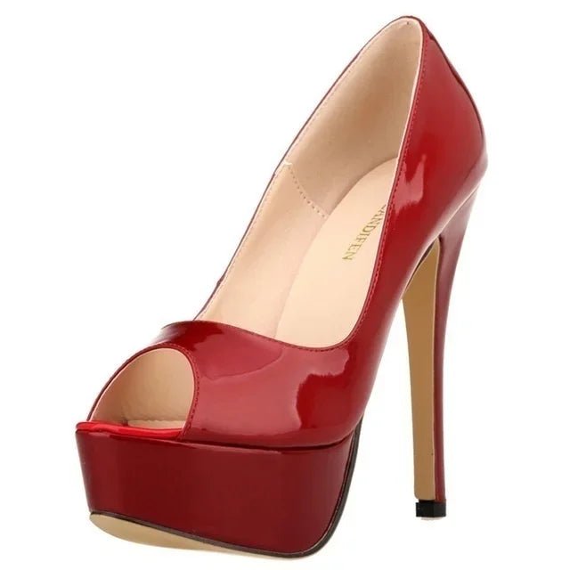Peep-Toe Platform Stiletto Heels - Luzilly Bridal & Apparel