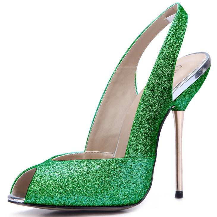 Peep-Toe Stiletto Wedding Heels - Luzilly Bridal & Apparel