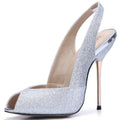 Peep-Toe Stiletto Wedding Heels - Luzilly Bridal & Apparel