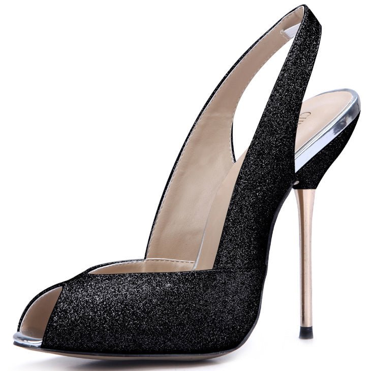 Peep-Toe Stiletto Wedding Heels - Luzilly Bridal & Apparel