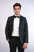 Pentagon Patterned Shawl Lapel Black Men Evening Jacket - Wessi - Luzilly Bridal & Apparel