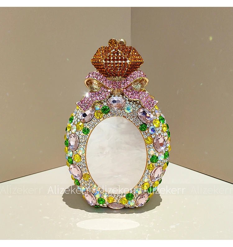 Perfume Bottle Crystal Evening Clutch - Luzilly Bridal & Apparel