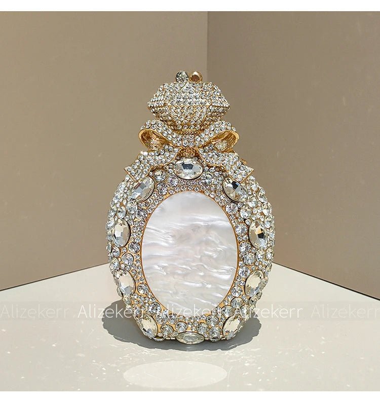 Perfume Bottle Crystal Evening Clutch - Luzilly Bridal & Apparel