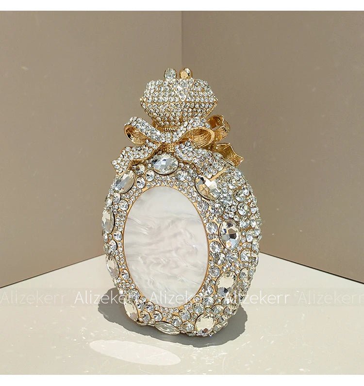 Perfume Bottle Crystal Evening Clutch - Luzilly Bridal & Apparel