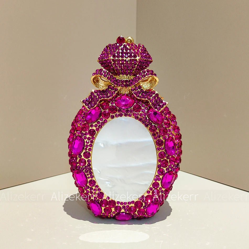 Perfume Bottle Crystal Evening Clutch - Luzilly Bridal & Apparel