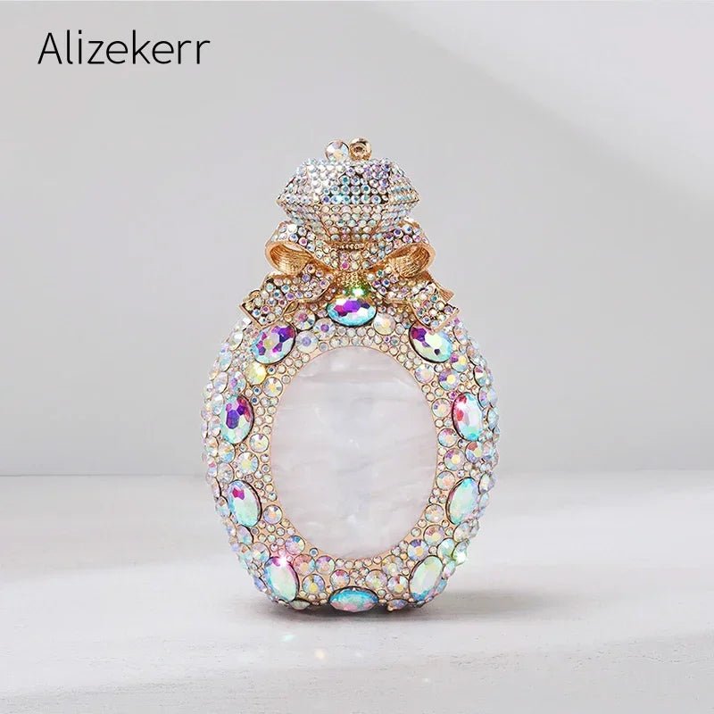 Perfume Bottle Crystal Evening Clutch - Luzilly Bridal & Apparel