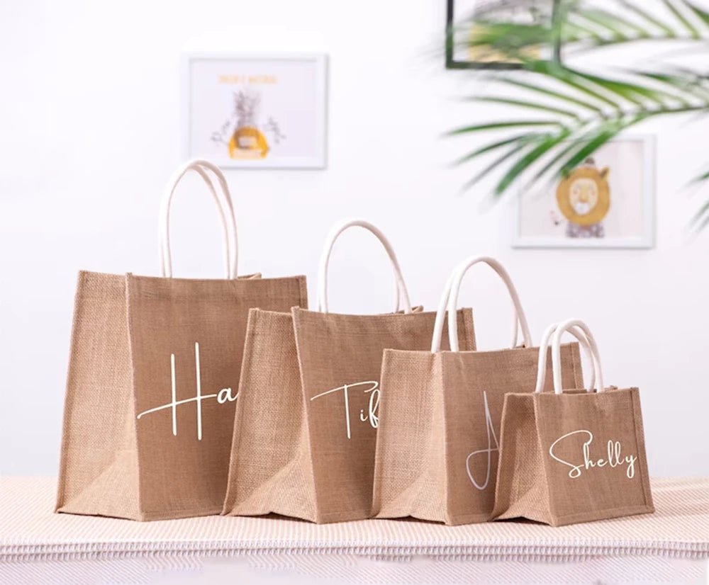 Personalized Bridesmaid Jute Tote - Luzilly Bridal & Apparel