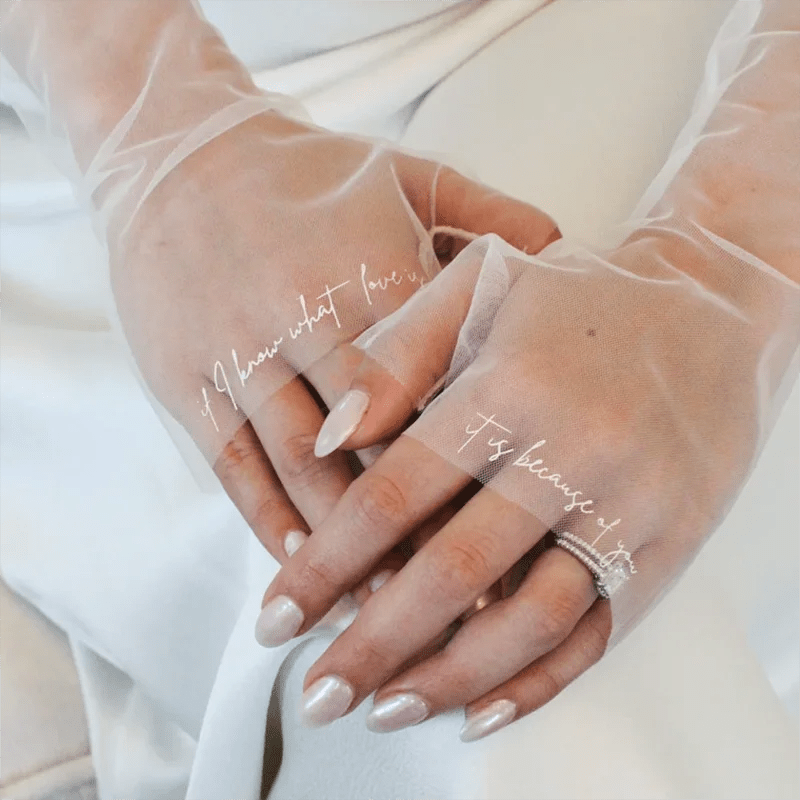 Personalized Long Tulle Fingerless Bridal Sleeves - Luzilly Bridal & Apparel