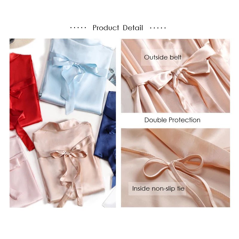 Personalized Name and Date Satin Bridal Robe - Luzilly Bridal & Apparel