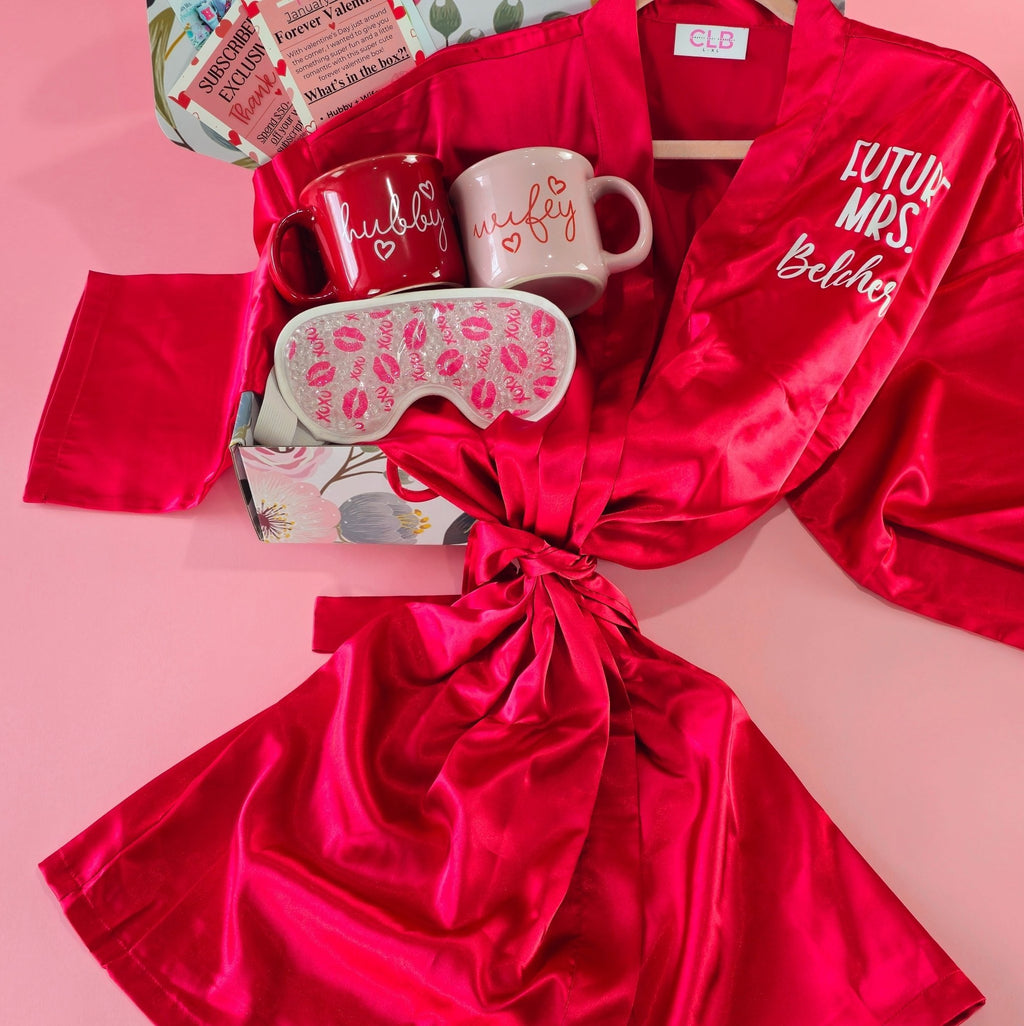 Personalized Red Satin Robe - Luzilly Bridal & Apparel
