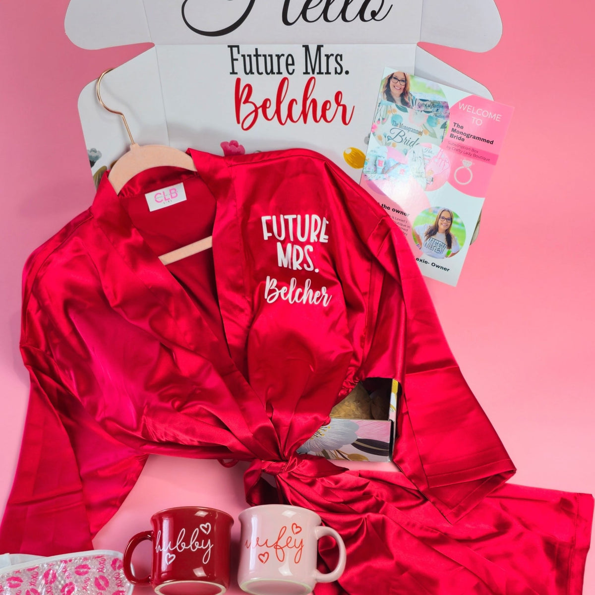 Personalized Red Satin Robe - Luzilly Bridal & Apparel