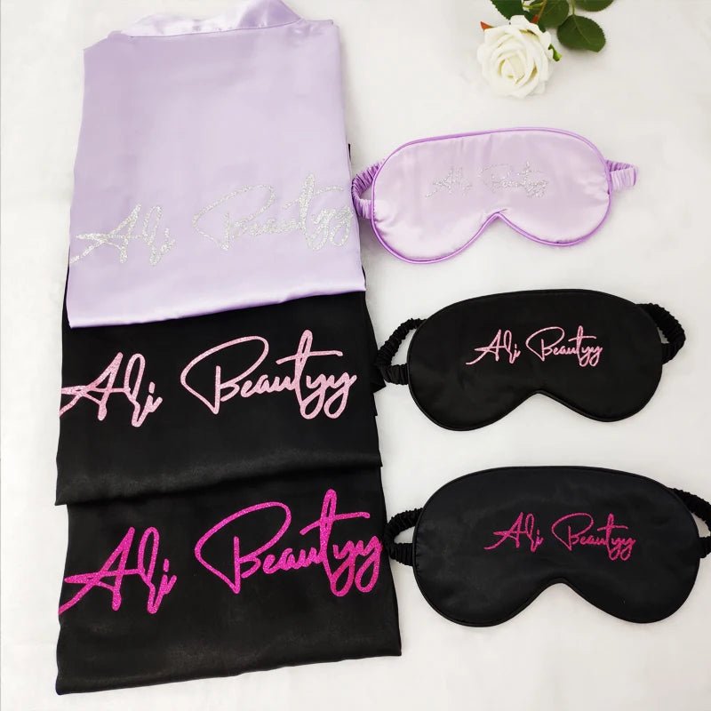 Personalized Wedding Date Faux-Silk Bridal Robe - Luzilly Bridal & Apparel