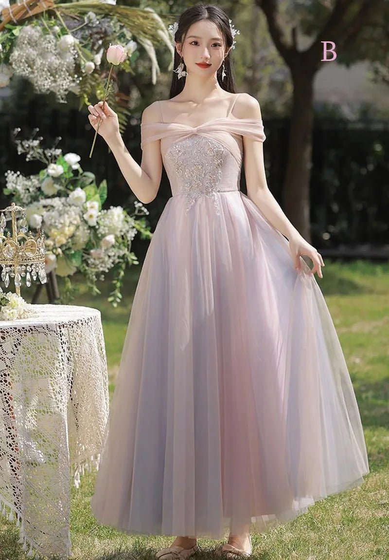 Pink Flowy Bridesmaid Dress - Luzilly Bridal & Apparel