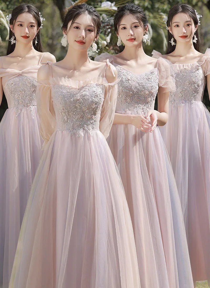 Pink Flowy Bridesmaid Dress - Luzilly Bridal & Apparel