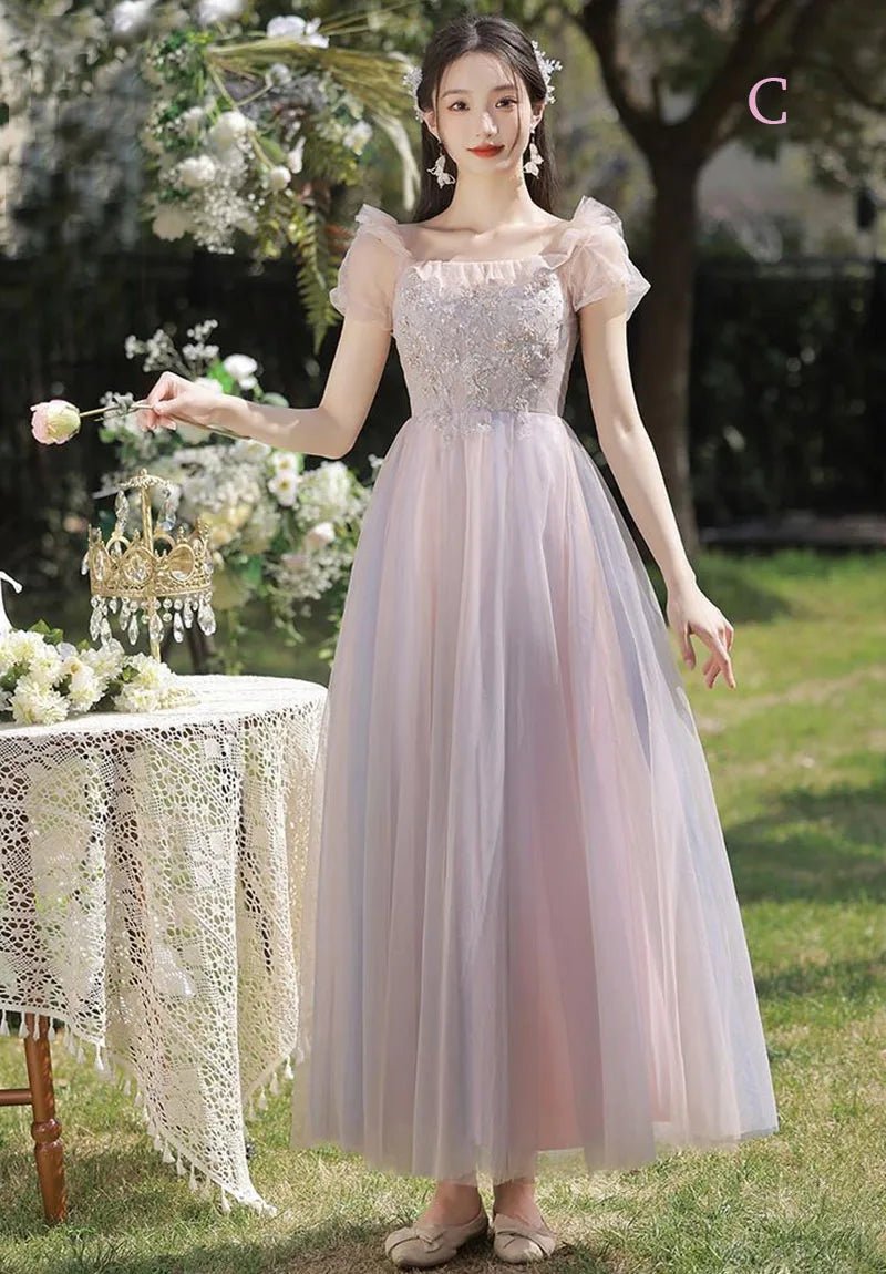 Pink Flowy Bridesmaid Dress - Luzilly Bridal & Apparel