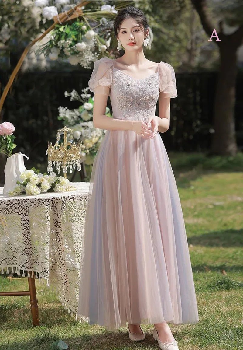 Pink Flowy Bridesmaid Dress - Luzilly Bridal & Apparel