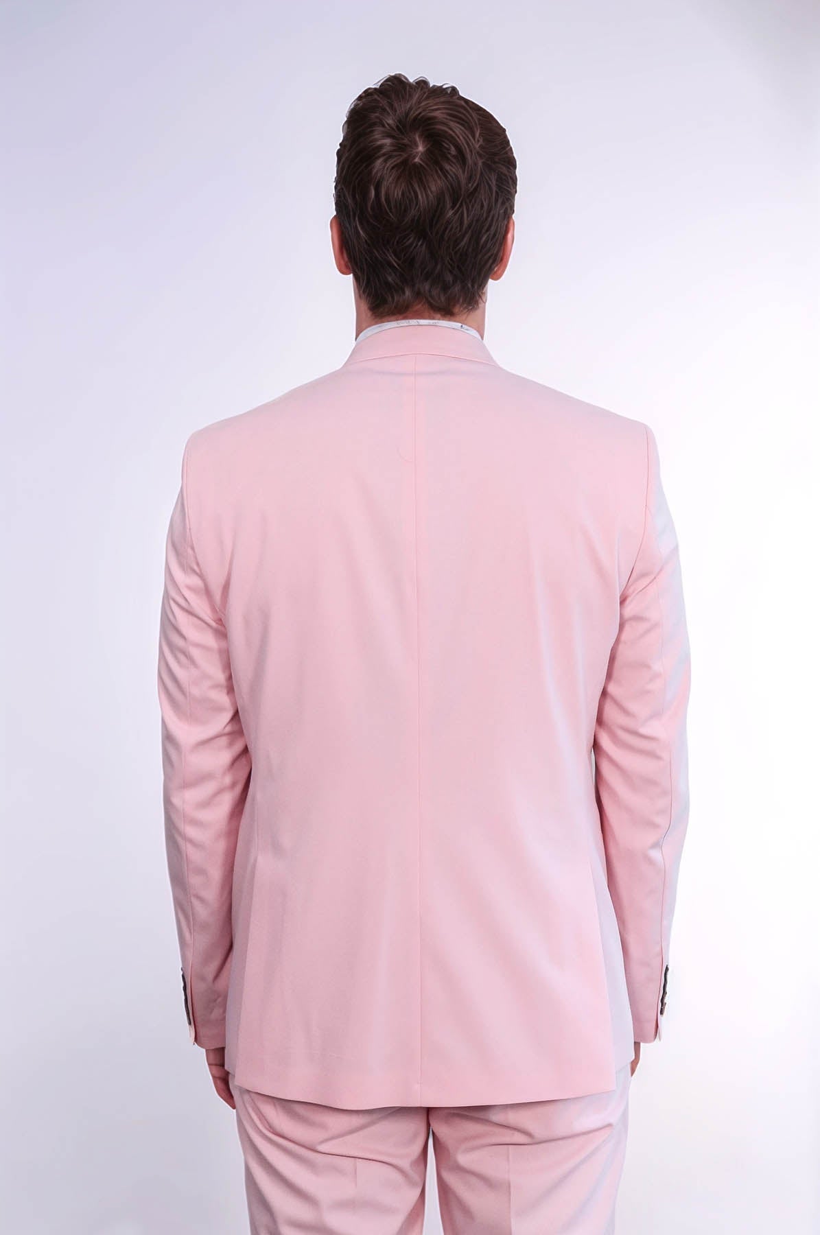 Pink Men's Plain Suit with Vest - Wessi - Luzilly Bridal & Apparel