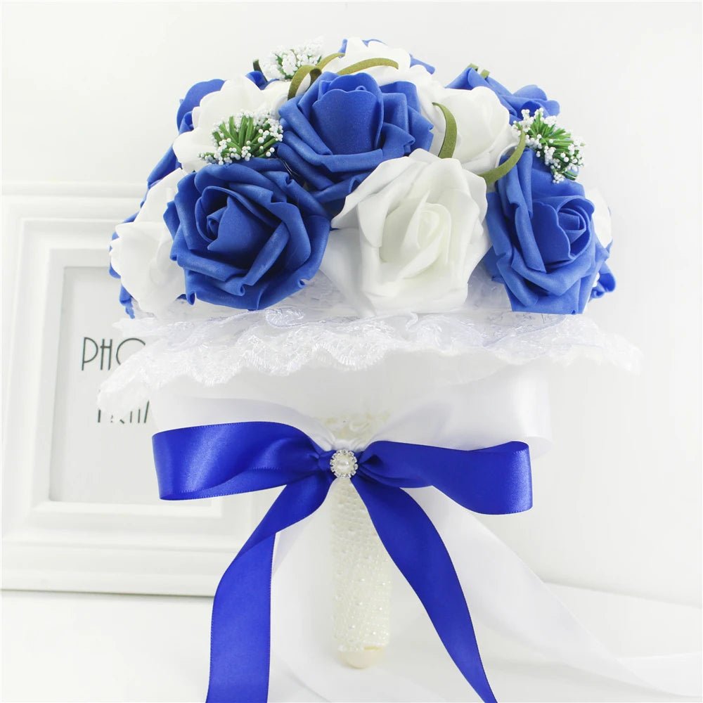 Pink Rose & Faux Pearl Bridal Bouquet - Luzilly Bridal & Apparel