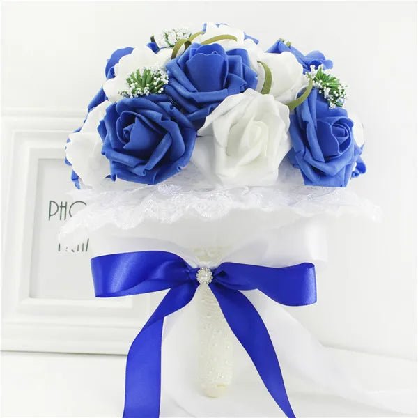 Pink Rose & Faux Pearl Bridal Bouquet - Luzilly Bridal & Apparel