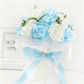 Pink Rose & Faux Pearl Bridal Bouquet - Luzilly Bridal & Apparel