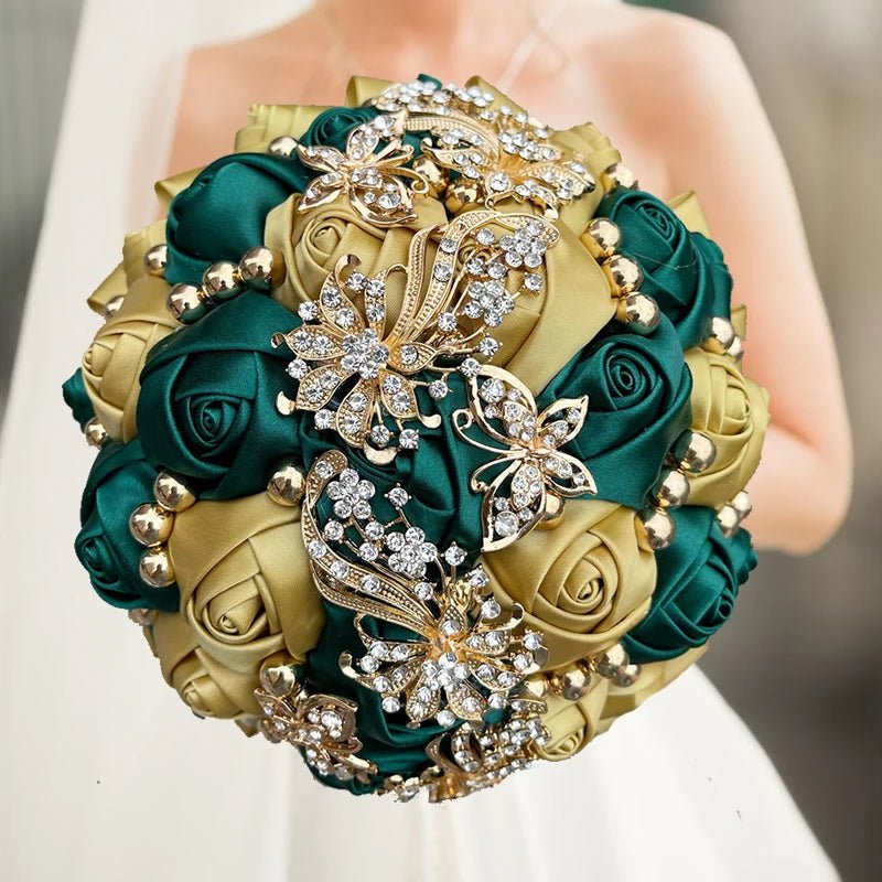 Pink Silk Rose Bridesmaid Bouquet - Luzilly Bridal & Apparel