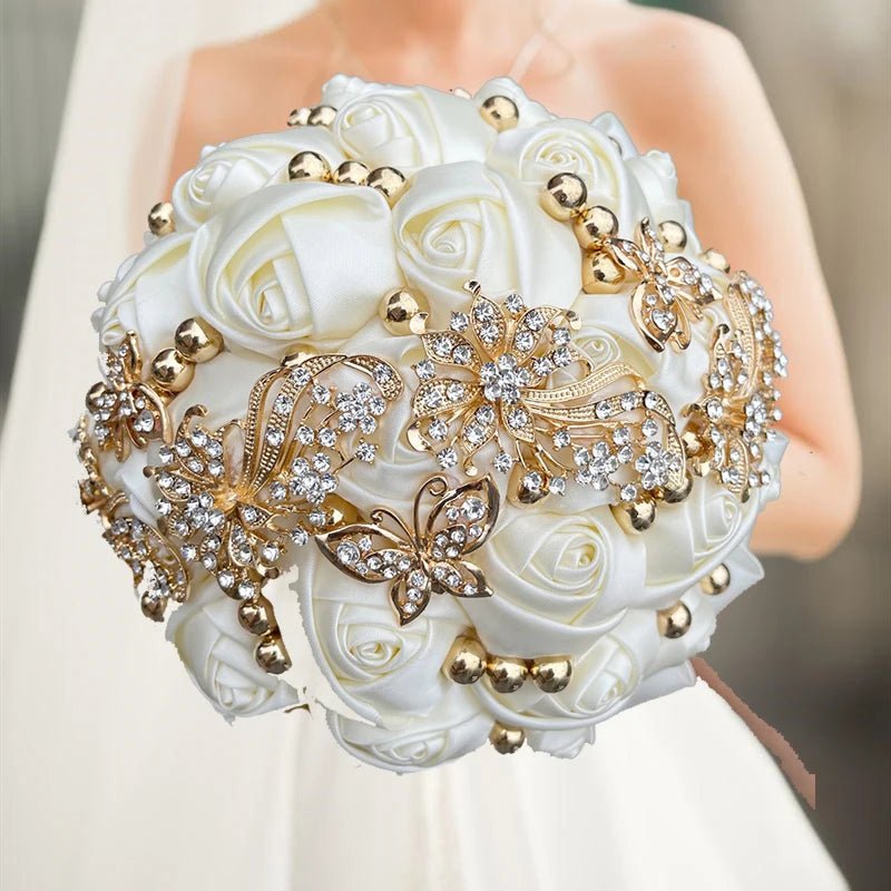 Pink Silk Rose Bridesmaid Bouquet - Luzilly Bridal & Apparel
