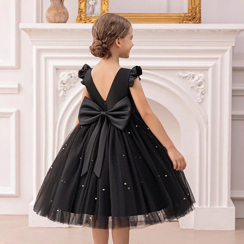 Pink Tulle Backless Bow Flower Girl Dress - Luzilly Bridal & Apparel