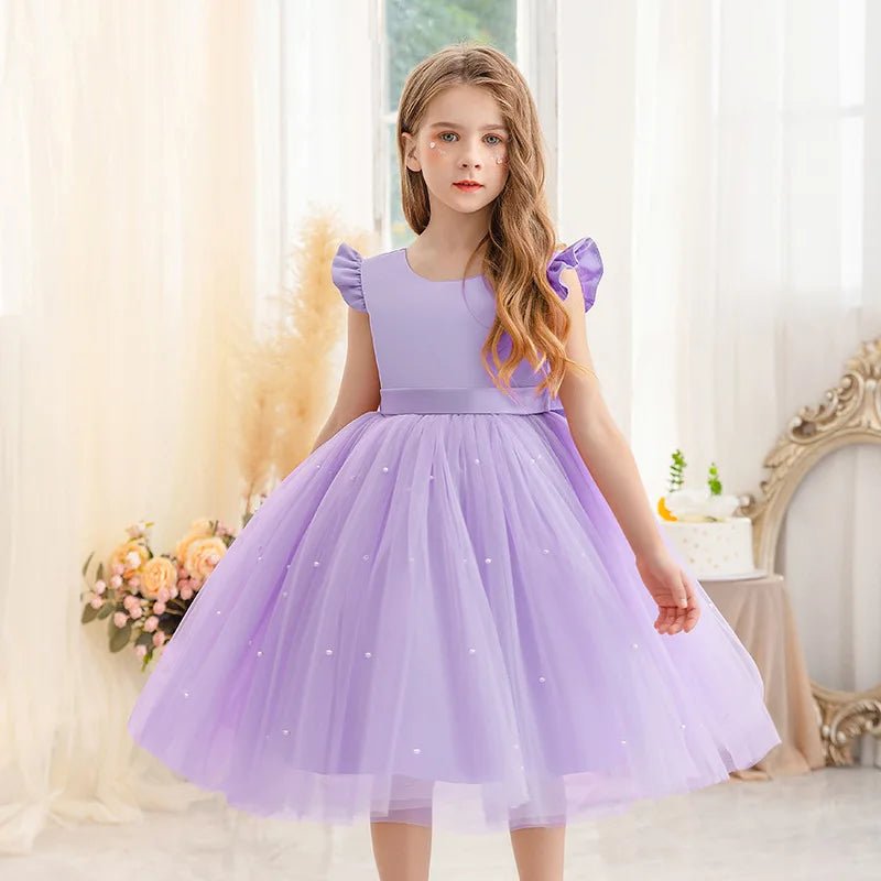 Pink Tulle Backless Bow Flower Girl Dress - Luzilly Bridal & Apparel