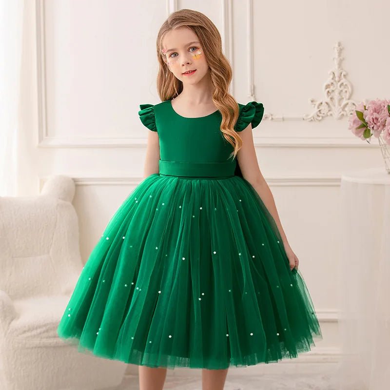 Pink Tulle Backless Bow Flower Girl Dress - Luzilly Bridal & Apparel