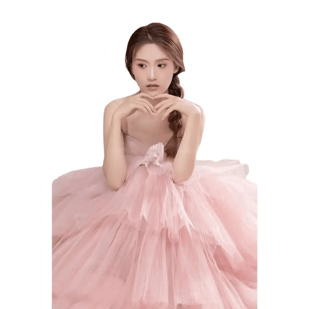 Pink Tulle Photography Gown - Luzilly Bridal & Apparel