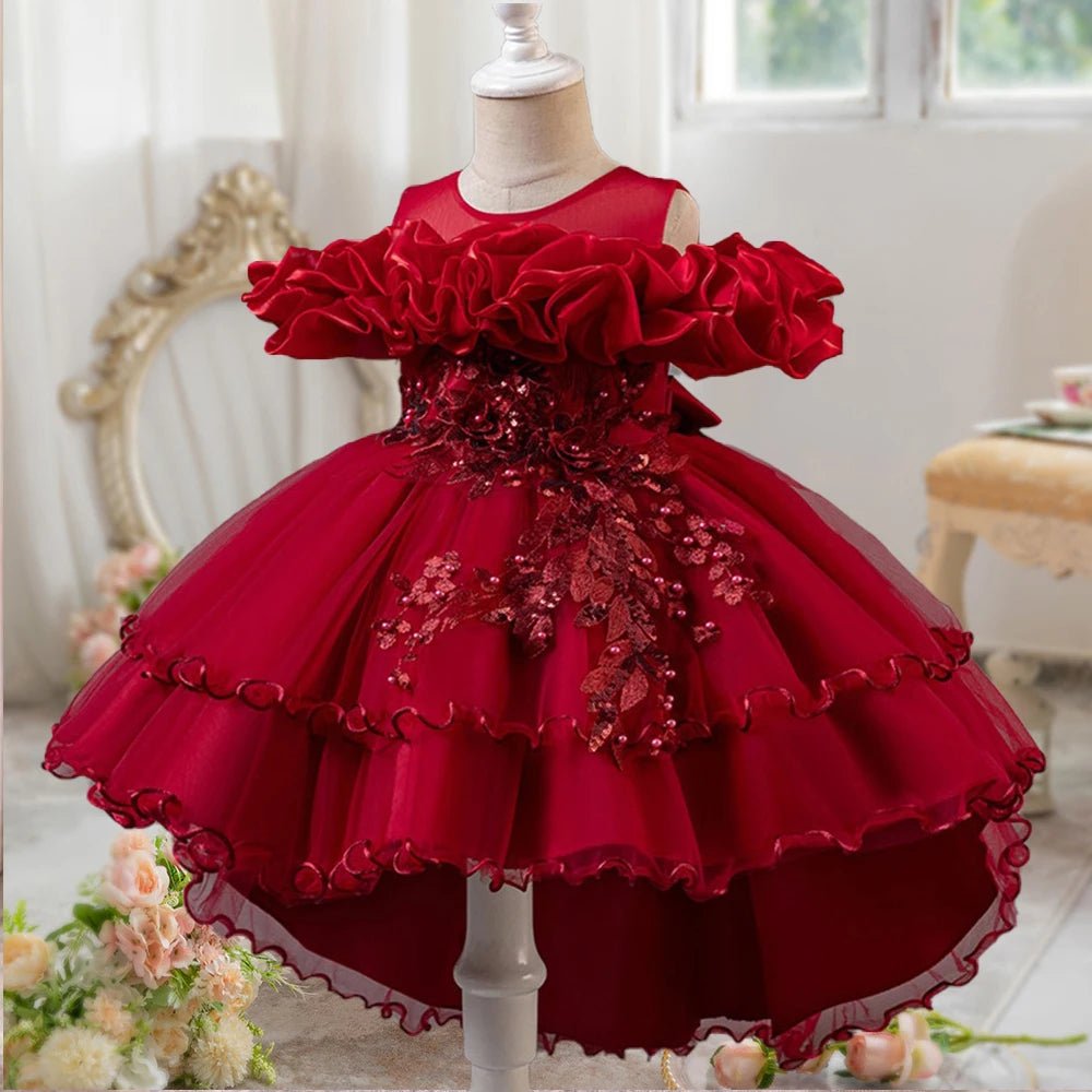 Pink Tulle Princess Flower Girl Dress - Luzilly Bridal & Apparel