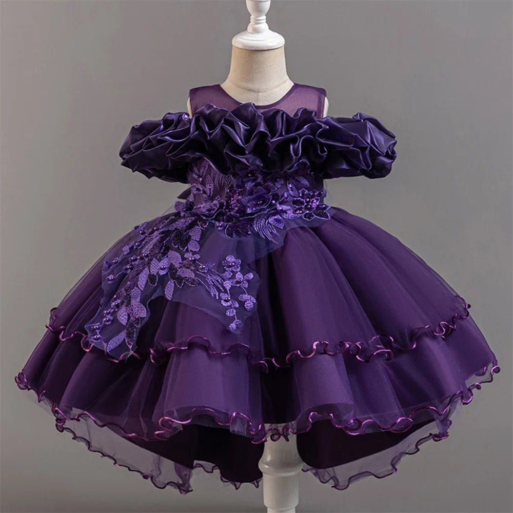 Pink Tulle Princess Flower Girl Dress - Luzilly Bridal & Apparel