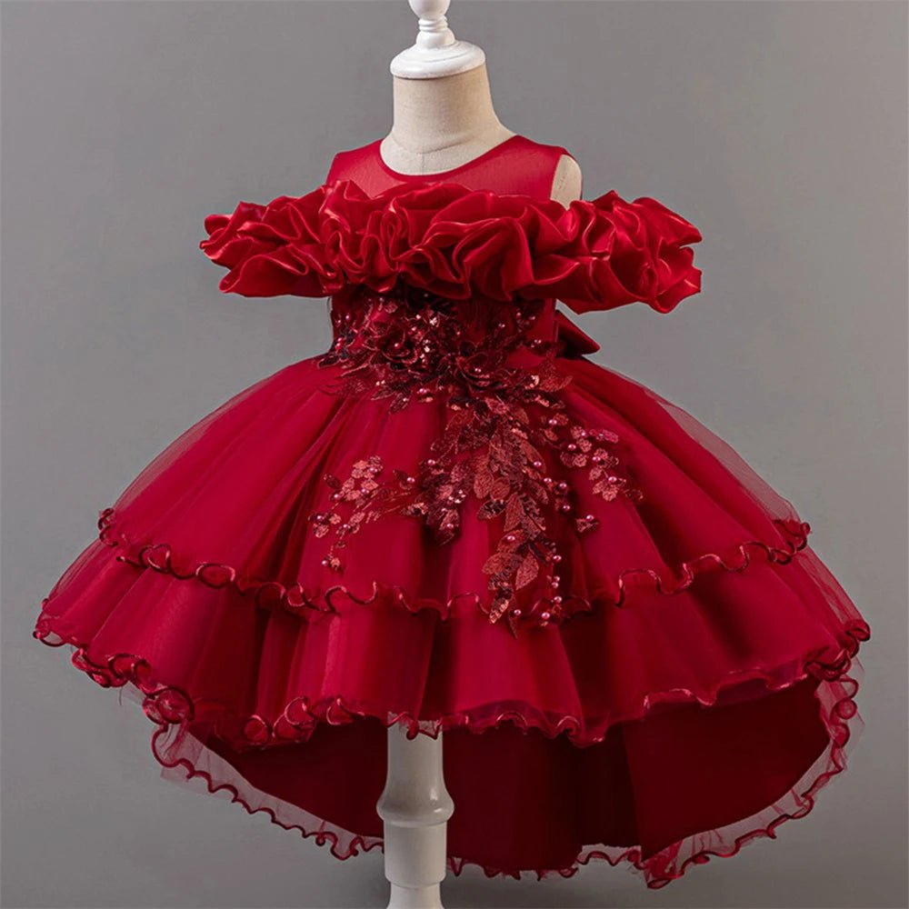 Pink Tulle Princess Flower Girl Dress - Luzilly Bridal & Apparel