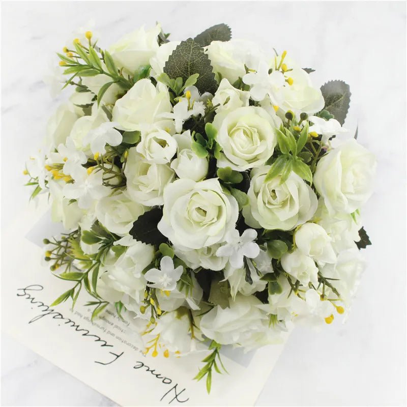 Pink & White Rose Bridal Bouquet - Luzilly Bridal & Apparel