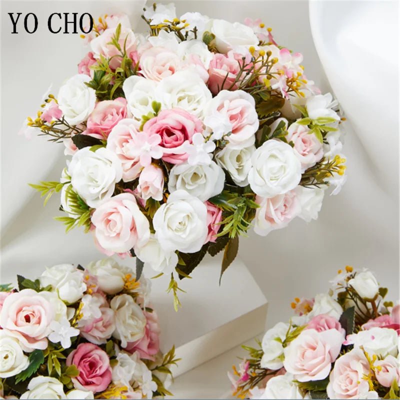 Pink & White Rose Bridal Bouquet - Luzilly Bridal & Apparel