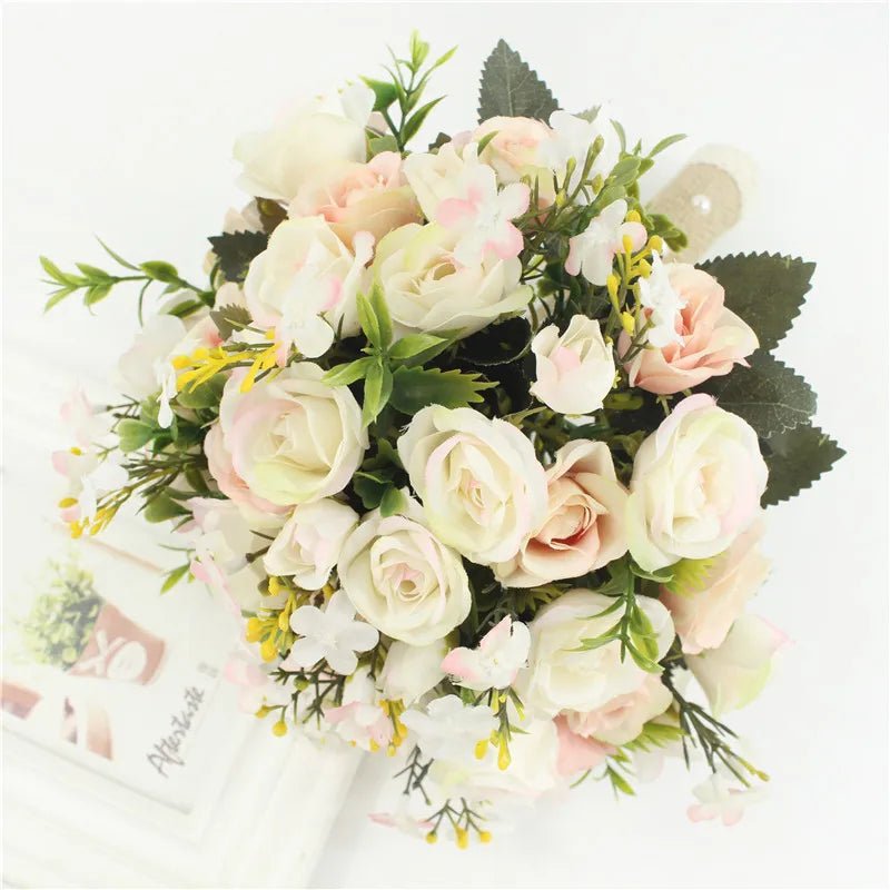 Pink & White Rose Bridal Bouquet - Luzilly Bridal & Apparel