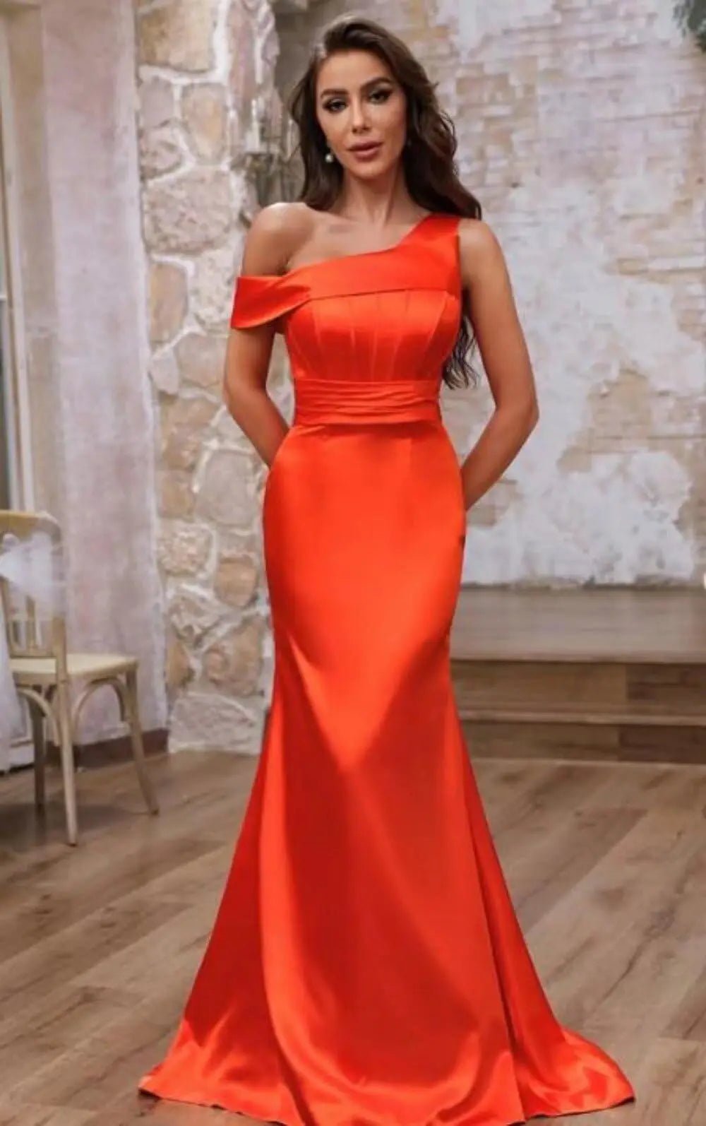 Pleated One-Shoulder Mermaid Bridesmaid Dress - Luzilly Bridal & Apparel