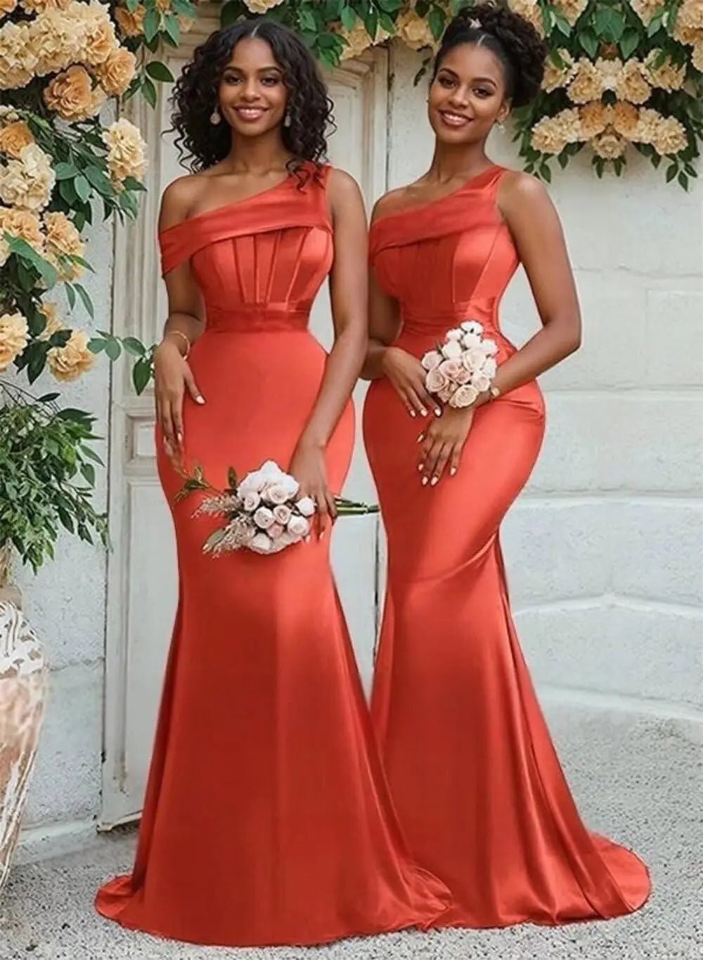 Pleated One-Shoulder Mermaid Bridesmaid Dress - Luzilly Bridal & Apparel