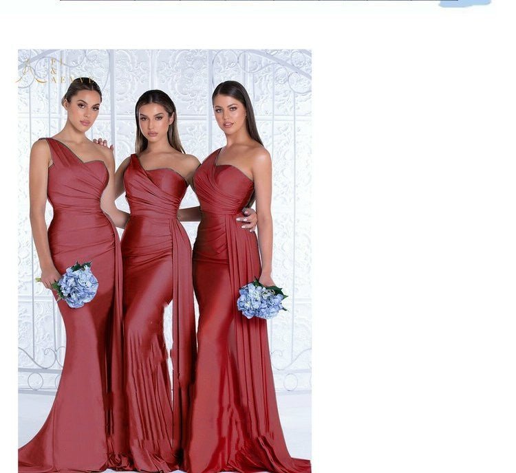 Plus Size Fat MM Mermaid One Shoulder Elegant Wedding Dress - Luzilly Bridal & Apparel