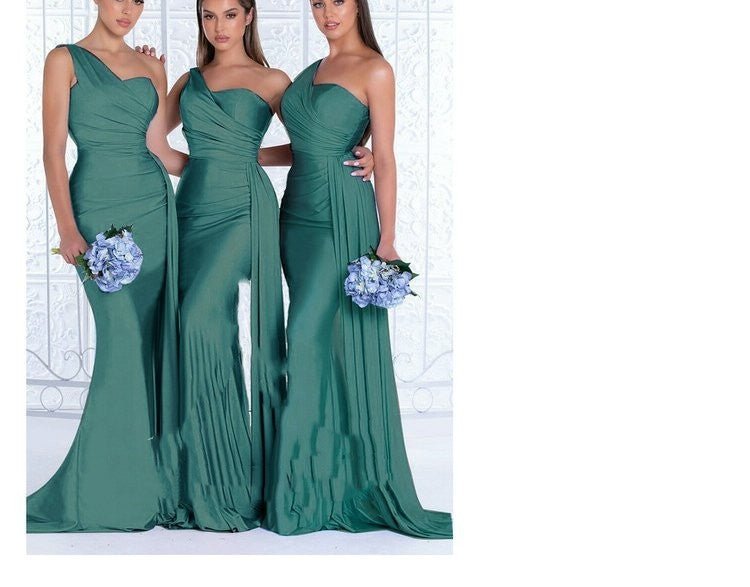 Plus Size Fat MM Mermaid One Shoulder Elegant Wedding Dress - Luzilly Bridal & Apparel
