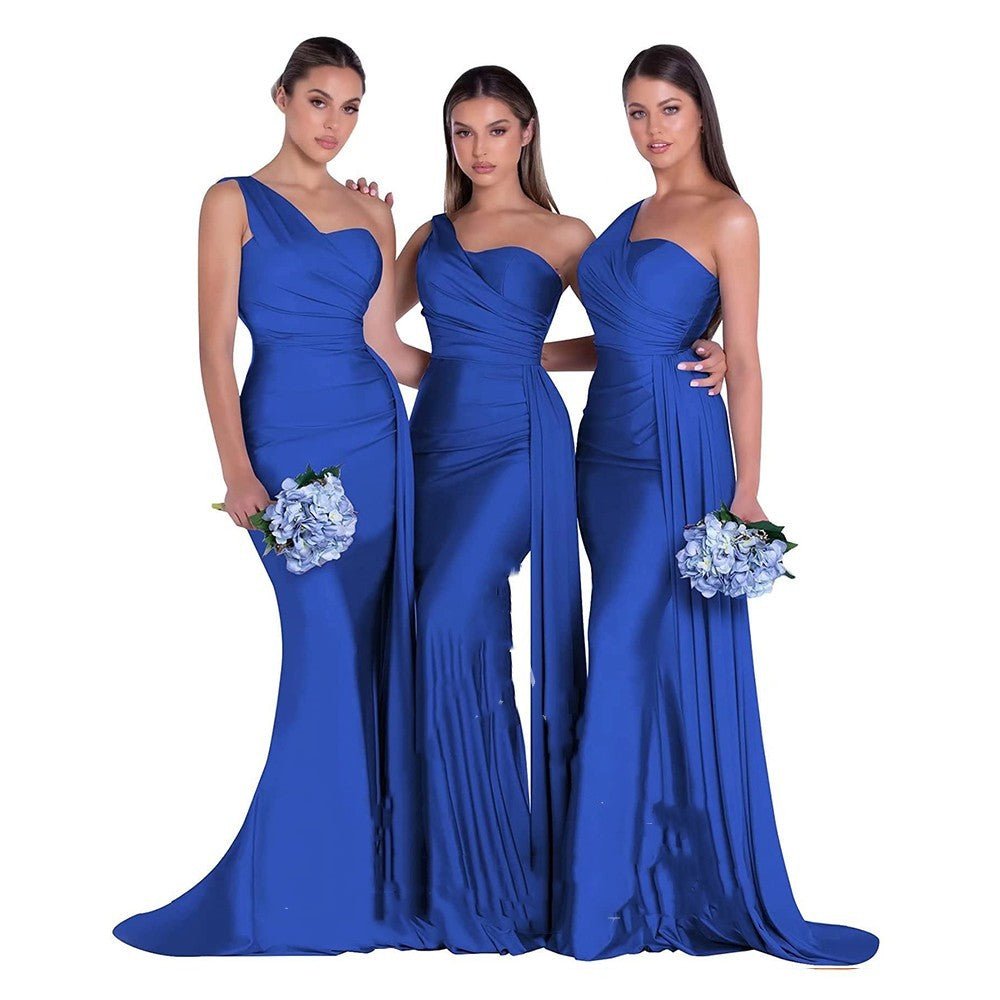 Plus Size Fat MM Mermaid One Shoulder Elegant Wedding Dress - Luzilly Bridal & Apparel
