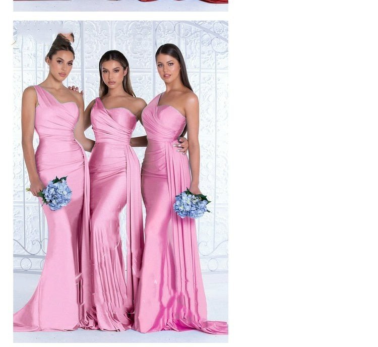 Plus Size Fat MM Mermaid One Shoulder Elegant Wedding Dress - Luzilly Bridal & Apparel
