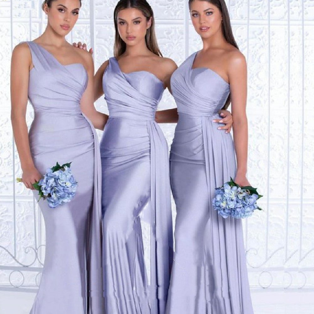 Plus Size Fat MM Mermaid One Shoulder Elegant Wedding Dress - Luzilly Bridal & Apparel