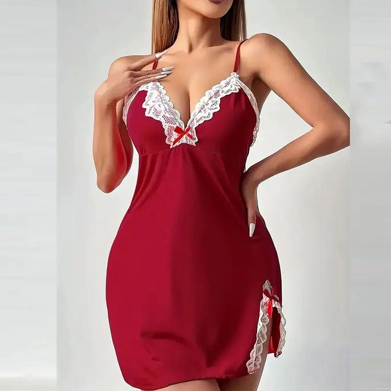 Plus Size Lace Bra & Thong Nightgown Set - Luzilly Bridal & Apparel