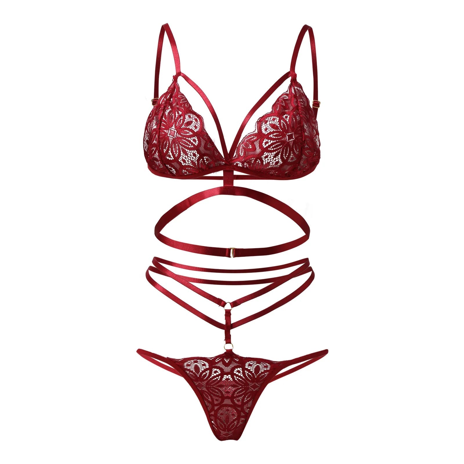 Plus Size Wire-Free Lace Lingerie Set - Luzilly Bridal & Apparel